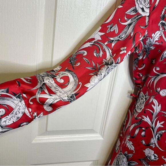 Victoria’s Secret Satin One Piece Romper Pajama Set Red Black White Size XS - Picture 7 of 16